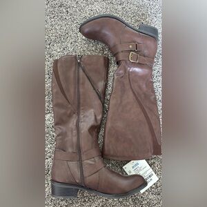 Brown Leather Knee-High Boots